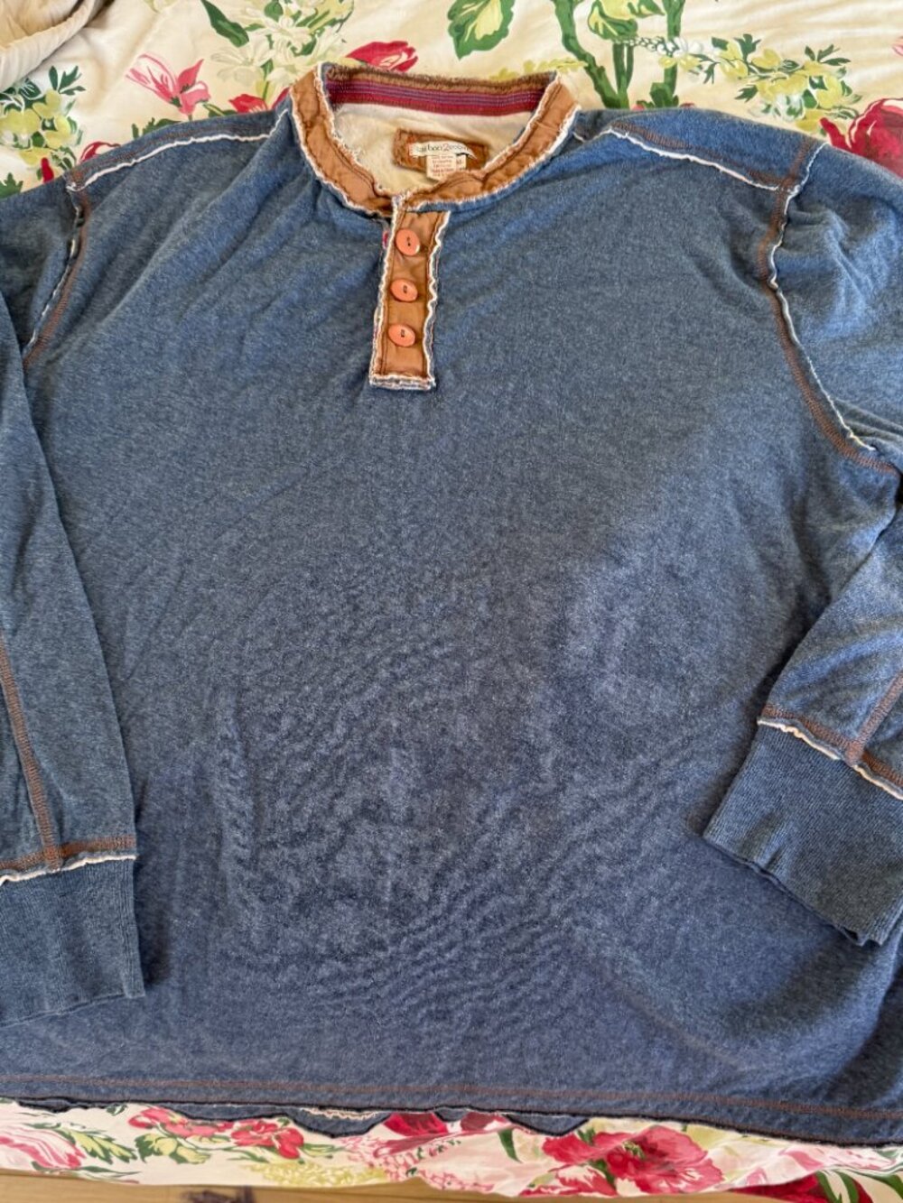 carbon2cobalt Men’s Blue Kinetic Henley XL - Picture 2 of 4